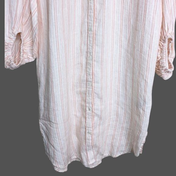 NWOT Joie Beatrissa Linen Midi Shirt Dress Striped Medium Button Front - Picture 3 of 11